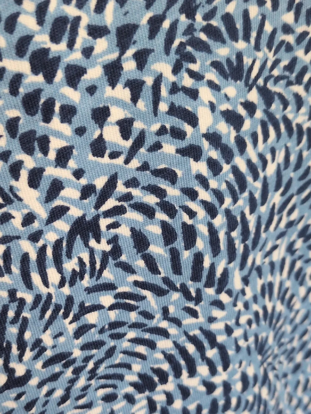 Roaman's Blue Patterned Crew Neck Long Sleeve Top - 2X 26/28